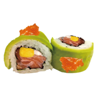 Uramaki de salmón mango