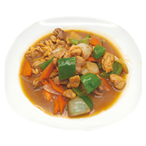 Pollo con verdura con salsa ostra