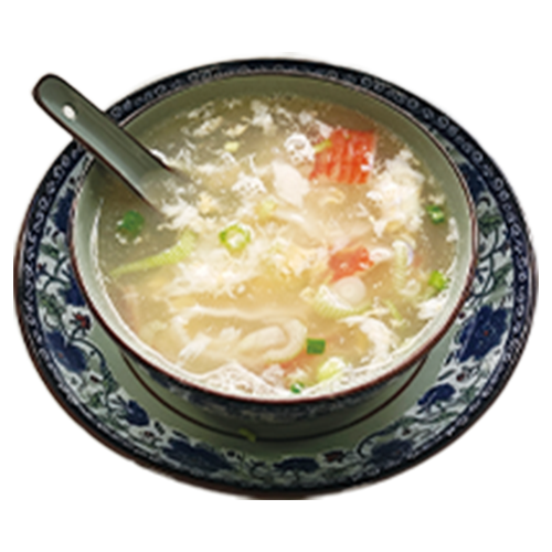 Sopa de maíz y cangrejo